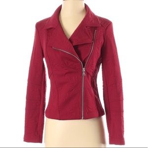 Express Embossed Textured Moto Zip Jacket femme